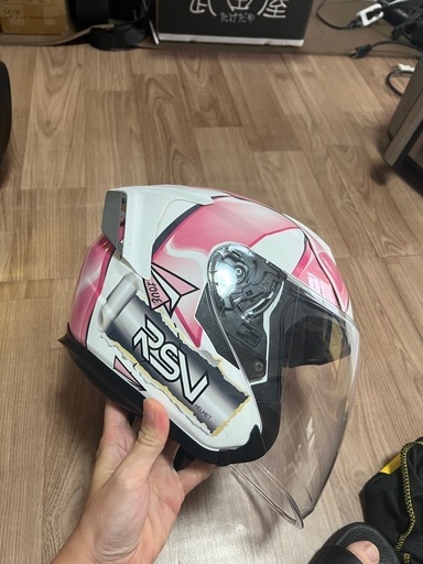 ジェットヘルメットダブルレンズ 可愛い バイクヘルメットレディース　Sサイズ
