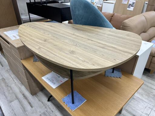 ★ 展示品❗リビングテーブル  木目調  三角形  (幅120cm) 【定価19,990円】 自社配送時代引き可※現金、クレジット、スマホ決済対応※
