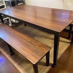 大きめサイズのダイニングテーブル&イス2脚 20000円→18000円