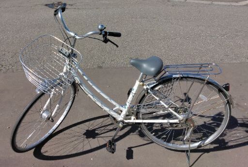 【売約済み】27インチ  中古 自転車 9480円 6段切替 鍵新品 オートライト付 新規防犯登録料コミ 445