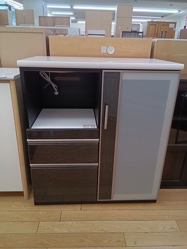 ★ジモティ割あり★ ニトリ レンジ台 ブラック H100×D50×W90 クリーニング済み TK3182