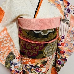 振袖フルセット　辻が花　手描き　絞り　金彩