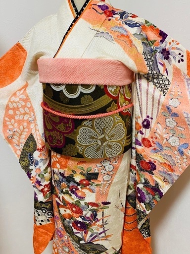 振袖フルセット 辻が花 手描き 絞り 金彩 豪華絢爛振袖フルセット