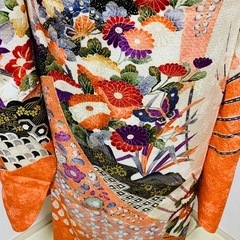 振袖フルセット　辻が花　手描き　絞り　金彩