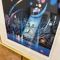 藤城清治 ふくろうの森 800部 ダイヤモンドスクリーニング サイン有