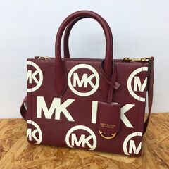 701】2WAYバッグ MICHAEL KORS ボルドー/MK （W24cm×H19cm×D9cm）