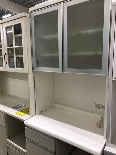 キッチンボード ニトリ ホワイト/シルバー W(幅)79.8×D(奥行き)53.0×H(高さ)200.7cm ※クリーニング済み