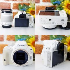【全国送料無料】Canon EOS Kiss X7 おしゃれなホワイトカラー✨ 届いたらすぐに使えます✨ ダブルレンズ希望も相談ください♪　運転が不慣れな為、お近くまで来ていただけますと助かります✨ ズームレンズキット 一眼レフ キヤノン キャノン