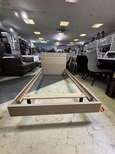 フランスベッド LEDコンセント付き シングルベッド ナチュラル