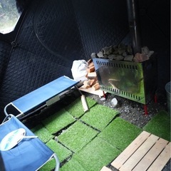 テントサウナとテントサウナに使っていたストーブのセット