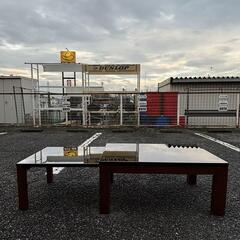 スライド伸長式 光沢センターテーブル ブラック