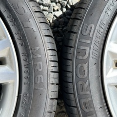 【㊗️ご成約🎊】【ダイハツ L375S タントカスタム RS （ターボ車）からの取り外し 15インチアルミホイール 165/55R15 バリ山タイヤ付き4本セット】アルミホイールは 15X4 1/2J ・ INSET45