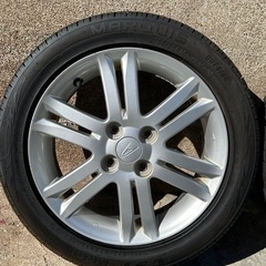 【㊗️ご成約🎊】【ダイハツ L375S タントカスタム RS （ターボ車）からの取り外し 15インチアルミホイール 165/55R15 バリ山タイヤ付き4本セット】アルミホイールは 15X4 1/2J ・ INSET45