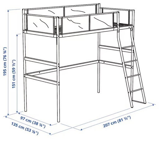 値下げ　美品　 IKEA　VITVAL ヴィトヴァル  ロフトベッド　フレーム