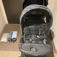 KATOJIベビーカー 二人でゴーDX（デニム）レインカバー付