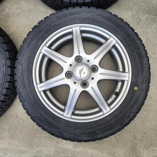 スタッドレスタイヤ 155R/65R14 75Q DUNLOP 4本セット 中古品