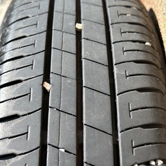 【㊗️ご成約🎊】【ダイハツ L375S タント からの取り外し 社外品14インチアルミホイール 美品 155/65R14 BRIDGESTONE 残り溝ありタイヤ付き4本セット】アルミホイールは 14X4,5J ・ INSET45