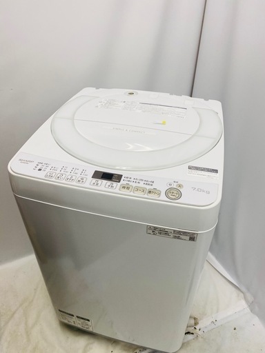 ☆SHARP シャープ 全自動洗濯機 7.0kg 風乾燥 シワ抑えコース 槽クリーン ES-KS70V 2020年製 ホワイト