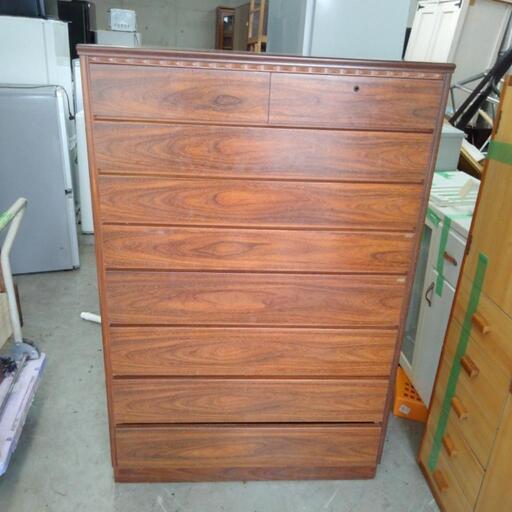 全国家具工業連合 チーク 整理たんす 8段 高さ135cm 幅88cm 奥行42cm 収納 着物 箪笥 タンス 昭和レトロ ビンテージ 家具