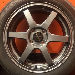 【YOKOHAMA BluEarth GT AE51 175/60R16】夏タイヤ【J-TECH SPORT 16インチ 6J4HPCD100+48】21年製 バリ溝 アクア等　(VTK056)