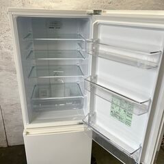 【AQUA】 アクア 2ドア 冷凍冷蔵庫 容量201L 冷凍室58L 冷蔵庫143L AQR-20J(W) 2019年製 J0446