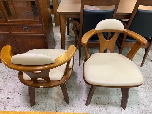 愛品館 江戸川店 】回転チェア ダイニング テーブル4点セット 光  