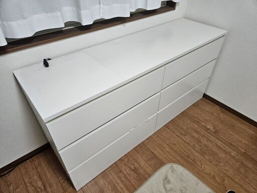 IKEA イケア マルム タンス MALM チェスト（引き出し×6）白 160x78×48