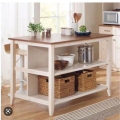 ニトリ ワークテーブル キッチンテーブル シナモ