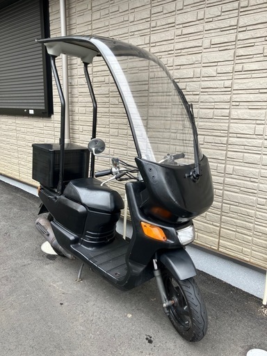 東京都内発　YAMAHA GEAR C 原付スクーター 50cc 2スト 屋根ルーフ＋BOXボックス付　中古　ブラック塗装　ヤマハ　ギアC