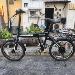 ＨＵＭＭＥＲ　折りたたみ自転車　２０インチ　６変速　黒　配達可能