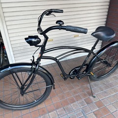 26インチ　RAINBOW　ビーチクルーザー　砲弾型ライト付き　ブラック 26インチ RAINBOW ビーチクルーザー 砲弾型ライト付き ブラック