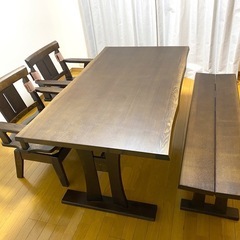 (決まりました)【超美品】定価139,990円→39,000円・2月購入品ダイニング4点セット最終値下げ   