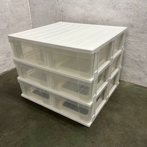 【ジモティ限定特価】 収納ケース 衣類収納 3段6杯 引出し収納 押入れ収納 N0394G