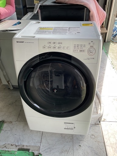 SHARP ドラム式電気洗濯乾燥機　2022年　ES-S7G-WR 中古