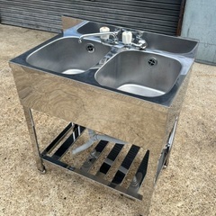 アズマ ステンレス製 2槽シンク 流し台 シンク 横75cm奥行き45cm高さ80cm アズマ ステンレス製 2槽シンク 流し台 シンク 横75cm奥行き45cm高さ80cm