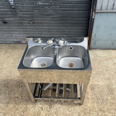 アズマ ステンレス製 2槽シンク 流し台 シンク 横75cm奥行き45cm高さ80cm アズマ ステンレス製 2槽シンク 流し台 シンク 横75cm奥行き45cm高さ80cm