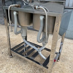 アズマ ステンレス製 2槽シンク 流し台 シンク 横75cm奥行き45cm高さ80cm