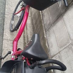 ◆中古自転車・22/26子供乗せ自転車・サイモト・3段ギヤ・LEDオートライト・ピンク
