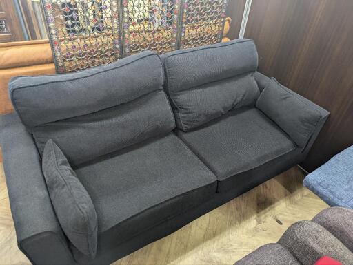 0039 布製３人掛けソファ BK