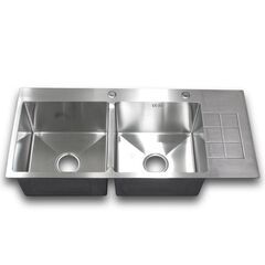 100x45x24cm　ステンレス二槽　キッチン　手板金　シンク流し台　SS3A40　新品　在庫あり