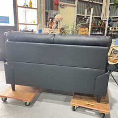 ☆NITORI☆ ニトリ 2人掛けソファ ラブソファ ブラック 合成皮革 使用