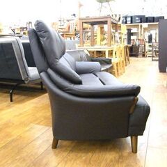 ニトリ ソファ 3人掛け Nシールド コウテイ3 合皮 長椅子 ダーク