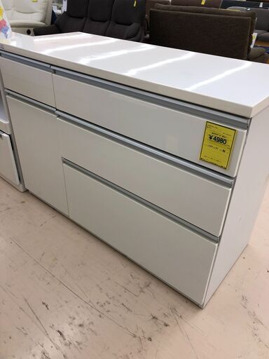 松田家具 国産大川製 1180レンジボード キッチンボード Nクラッチ 2色