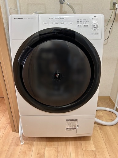 【〜10/13(日)までにお引き取り限定価格】ドラム式洗濯機 シャープ ES-S7G (洗濯7kg・乾燥3.5kg) 右開き WR ホワイト系