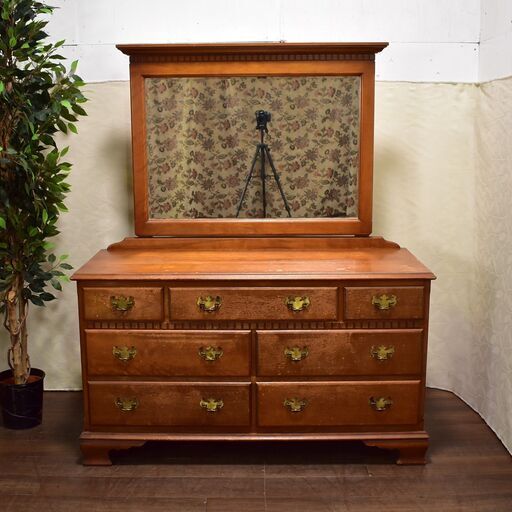 ≪yt1631ジ≫ 横浜クラシック家具 Daniel/ダニエル ドレッシングチェスト 鏡台/ドレッサー/クローゼット/アンティーク調/ヴィンテージ家具/中古家具/宮城県仙台市 60908-09