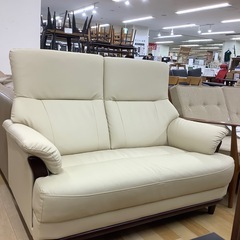 2人掛けソファー ハイバック ホワイト【トレファク岸和田店】