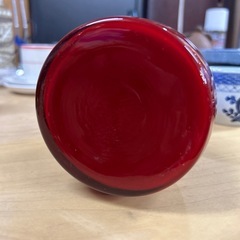 デンマーク　ガラス花瓶　23.5cm フラワーベース　レッド　赤　アンティーク　ヴィンテージ