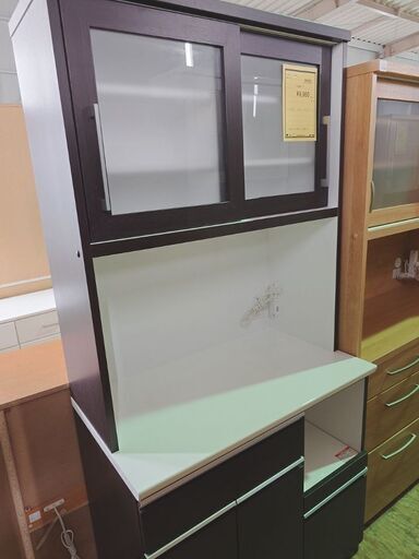 食器棚 レンジボード システムキッチンボード ブラウン ホワイト