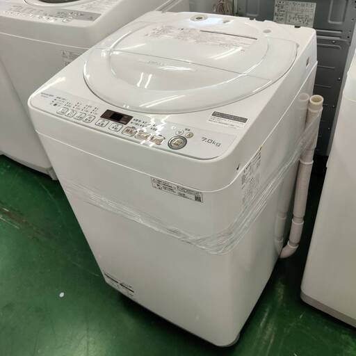 【愛品倶楽部柏店】 分解洗浄済★保証充実 SHARP (シャープ) 2020年製 7.0kg 全自動洗濯機 ES-KS70V 穴なし槽