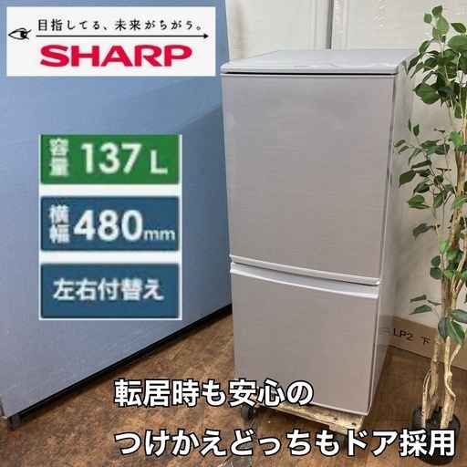 S759⭐SHARP 2ドア冷蔵庫（137L 両開き）15年製 SJ-D14B ⭐動作確認、クリーニング済